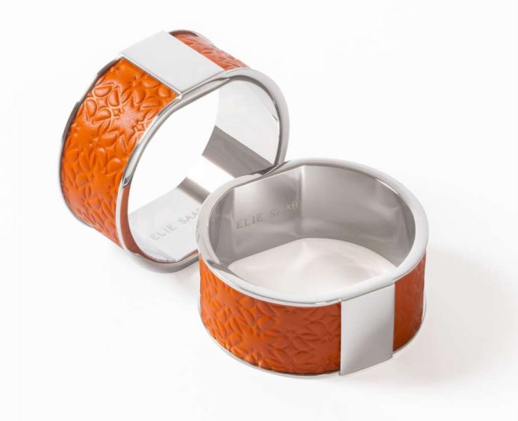 MONOGRAM LEATHER & METAL NAPKIN RING