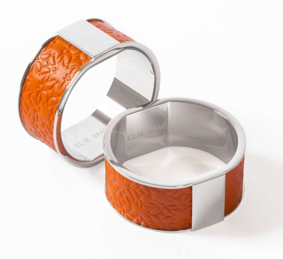 MONOGRAM LEATHER & METAL NAPKIN RING