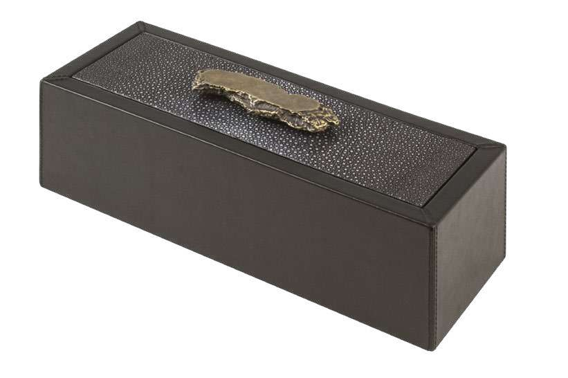 AMBRA STACKABLE TRINKET BOX LONG RECTANGULAR SHAGREEN EDITION