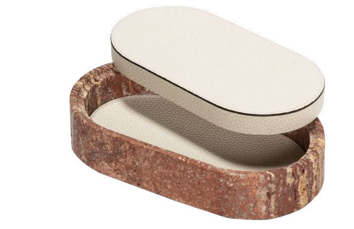 GIZA LEATHER & MARBLE OVAL BOXES