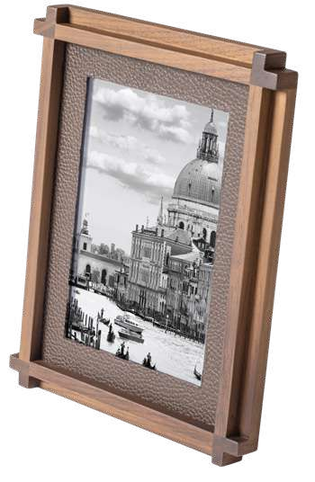 STRUCTURA LEATHER & WOOD PICTURE FRAME