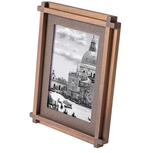 Structura leather & wood picture frame