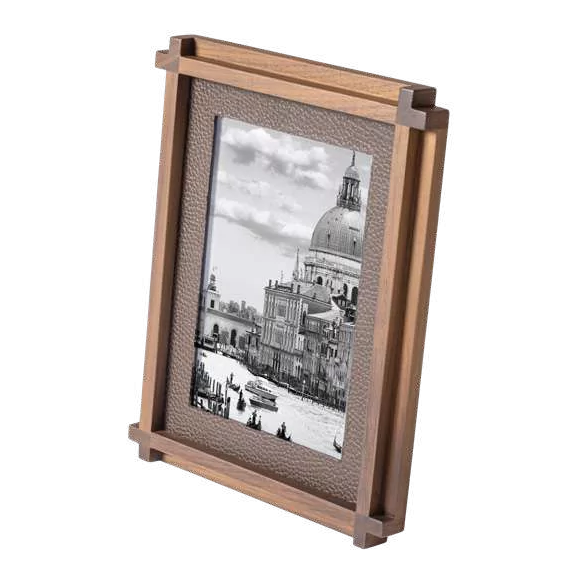 Рамка для фото Structura leather & wood picture frame Giobagnara