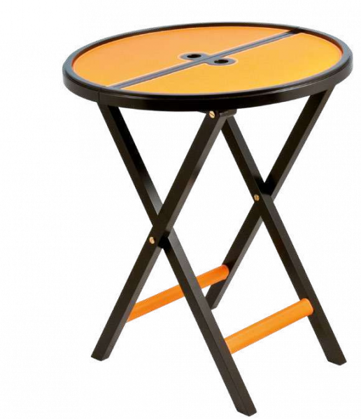 Novecento folding table with raised edge round