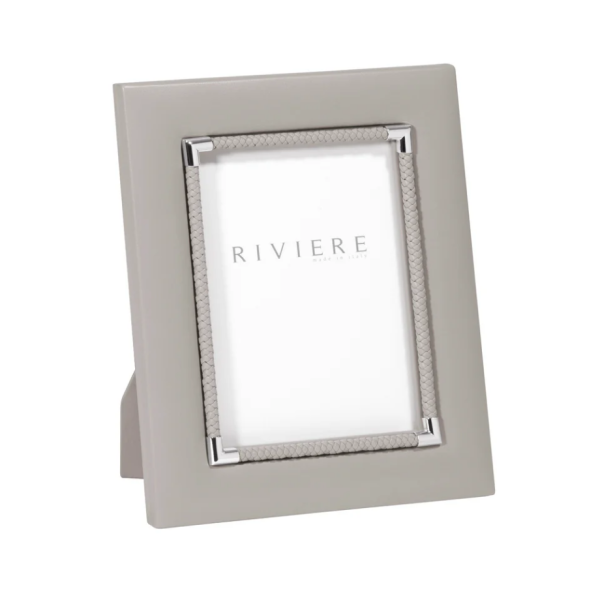 Рамка для фото Thea #1 Leather Picture Frame With Metal Details Medium Giobagnara