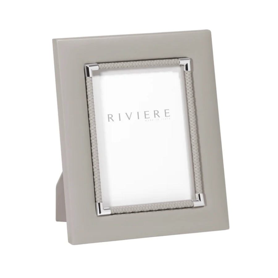 Рамка для фото Thea #1 Leather Picture Frame With Metal Details Medium Giobagnara