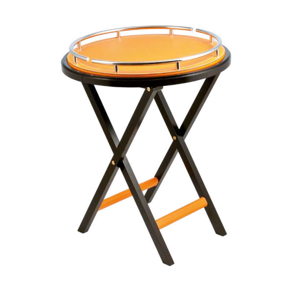 Столик Novecento round folding table with raised edge and removable tray Giobagnara