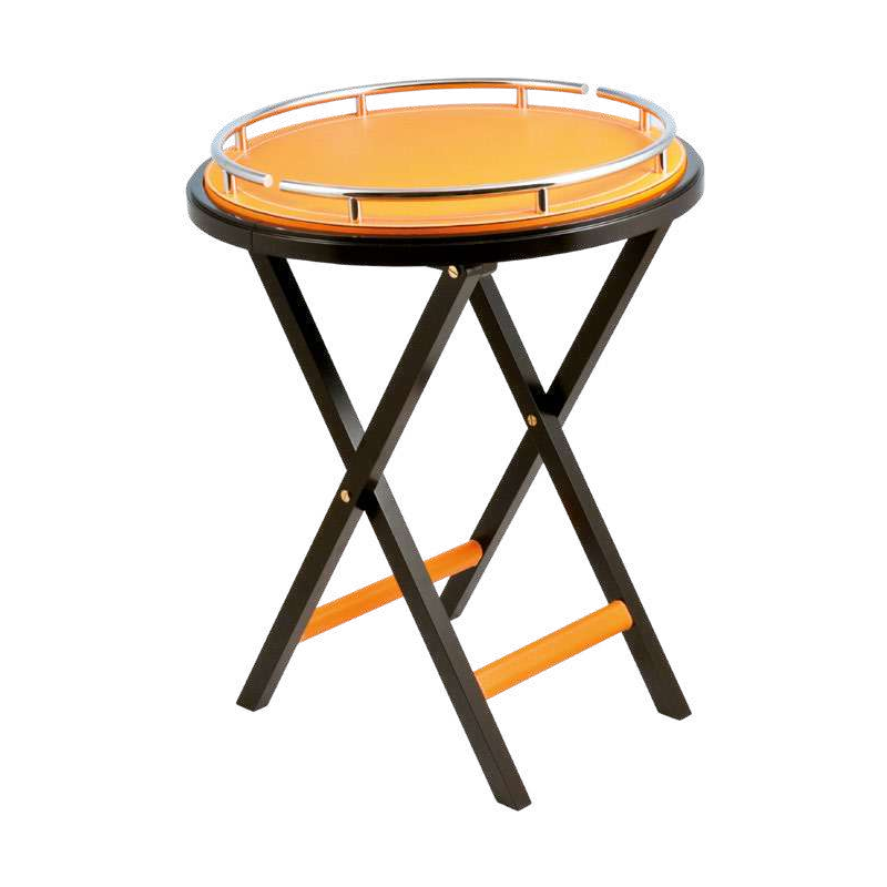 Столик Novecento round folding table with raised edge and removable tray Giobagnara