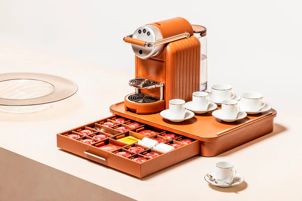 Saint-Germain Deluxe Leather-Covered Wood Coffee and Tea Drawer Organizer Box