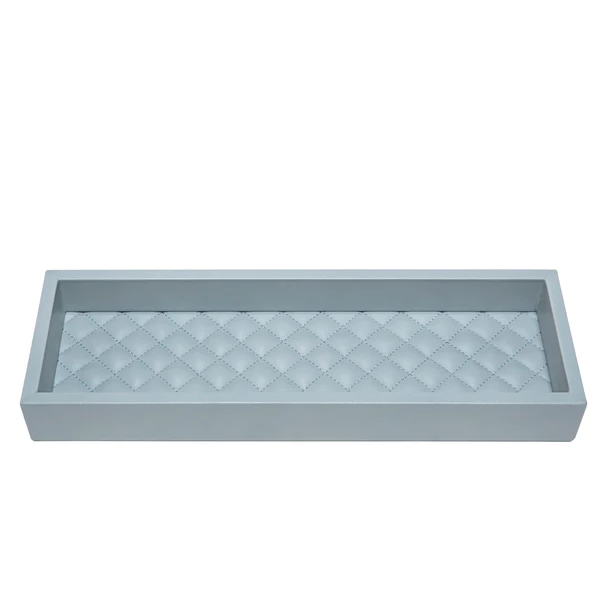 Febe Diamonds Leather Valet Tray Long Rectangular