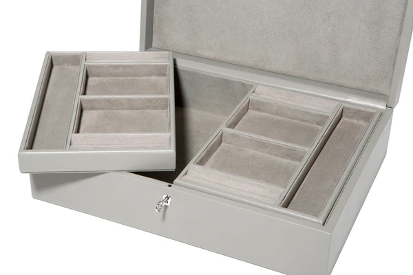 Mila Leather Jewelry Box with Dual Removable Trays